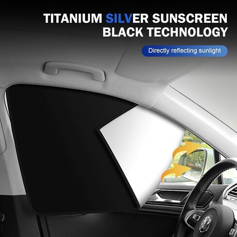 4 PCS Window Window Cover ، Window Window Sunshade Kit ، النافذة الخلفية الأمامية الكاملة تعتيم ، خصوصية شمسية للتخييم الليلي ، للسيارات ، سيارات الدفع الرباعي (سوداء وفضية) in Saudi Arabia