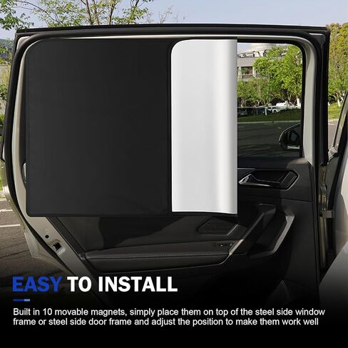 4 PCS Window Window Cover ، Window Window Sunshade Kit ، النافذة الخلفية الأمامية الكاملة تعتيم ، خصوصية شمسية للتخييم الليلي ، للسيارات ، سيارات الدفع الرباعي (سوداء وفضية) in Saudi Arabia