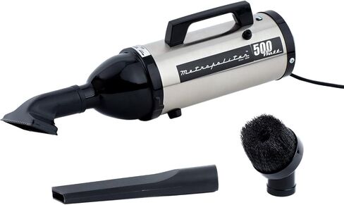 MetroVac Evolution Hand Vacuum - 120V, 504W, Powerful, Lightweight, Dry Pickup for Easy Cleanups in Home, Office, Car - Satin Nickel/Black Finish in Saudi Arabia