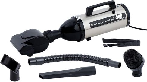 MetroVac Evolution Hand Vacuum - 120V, 504W, Powerful, Lightweight, Dry Pickup for Easy Cleanups in Home, Office, Car - Satin Nickel/Black Finish in Saudi Arabia