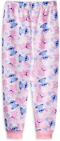 ديزني ليلو وغرزة الفتيات بيجاما مجموعة 2 | Kids Blue & Pink Stitch & Angel Graphic في جميع أنحاء الطباعة الليلية in Saudi Arabia