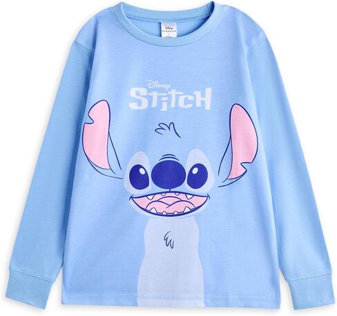 ديزني ليلو وغرزة الفتيات بيجاما مجموعة 2 | Kids Blue & Pink Stitch & Angel Graphic في جميع أنحاء الطباعة الليلية in Saudi Arabia