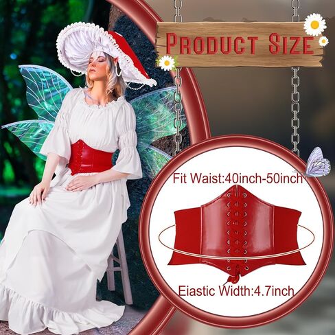 Mepase Renaissance Medieval Costume with Mushroom Hat Cinch Belt Fairy Elf Ear Fairy Butterfly Wings Costume for Cosplay in Saudi Arabia