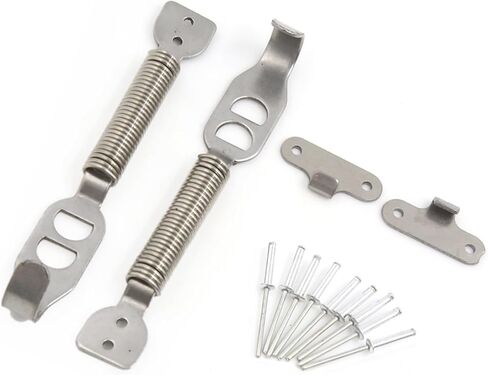 2 PCS Silver Tone Bonnet Springs Fastener Hood Pin Lock Latch Kit Set for Auto Car Stylish Design in Saudi Arabia