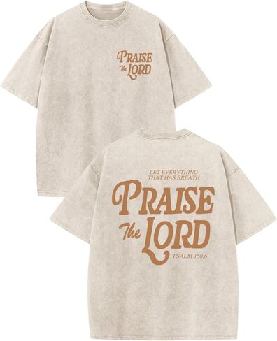 Christian Jesus Shirts for Men Religious Praise The Lord Bible Verse Shirt Oversized Graphic Tees Acid Wash Tshirt in Saudi Arabia