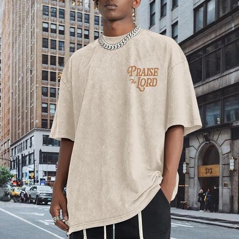 Christian Jesus Shirts for Men Religious Praise The Lord Bible Verse Shirt Oversized Graphic Tees Acid Wash Tshirt in Saudi Arabia