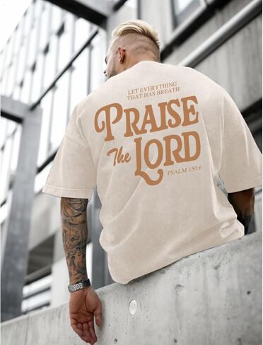 Christian Jesus Shirts for Men Religious Praise The Lord Bible Verse Shirt Oversized Graphic Tees Acid Wash Tshirt in Saudi Arabia