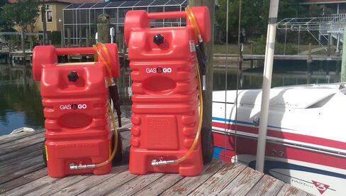 Gas & Go GG-25PFC 25-Gallon Poly Fuel Cart UN/DOT Approved. 8 foot long dispensing hose with spring loaded dispensing nozzle in Saudi Arabia