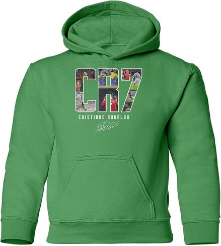 Cup & Branch Collage Ronaldo Tribute - Soccer GOAT Youth Hooded Sweatshirt in Saudi Arabia