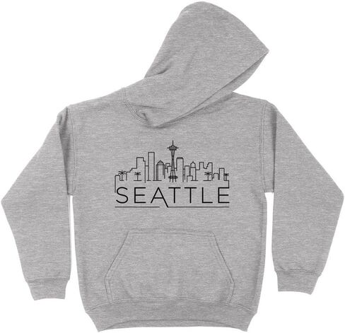 Skyline Seattle Washington Kids Hoodie Sweatshirt Youth in Kuwait