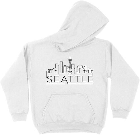 Skyline Seattle Washington Kids Hoodie Sweatshirt Youth in Kuwait