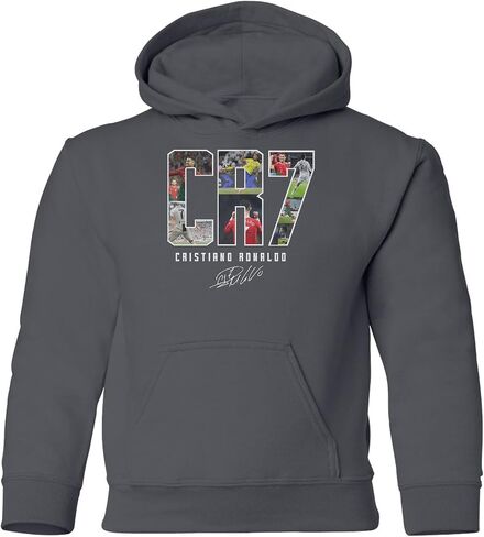 Cup & Branch Collage Ronaldo Tribute - Soccer GOAT Youth Hooded Sweatshirt in Saudi Arabia