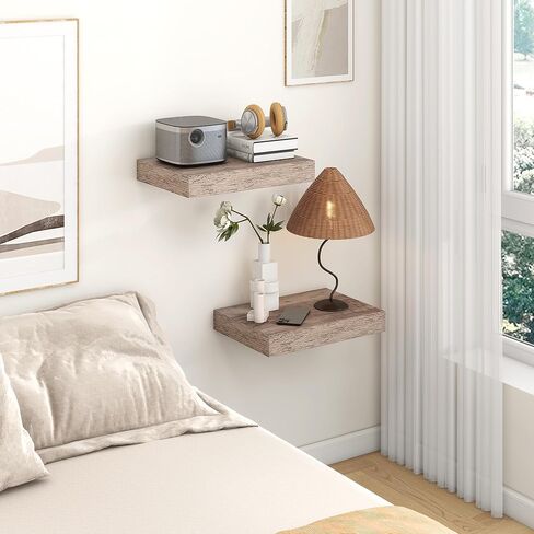 أرفف حائط رمادية من 3 طبقات للحمام، أرفف عائمة للحمام مقاس 24 بوصة فوق المرحاض، أرفف أنابيب صناعية مثبتة على الحائط، أرفف عائمة ريفية للجدار - رمادي in Kuwait