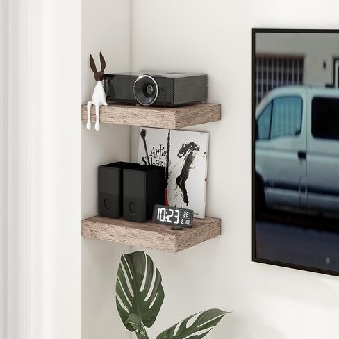 أرفف حائط رمادية من 3 طبقات للحمام، أرفف عائمة للحمام مقاس 24 بوصة فوق المرحاض، أرفف أنابيب صناعية مثبتة على الحائط، أرفف عائمة ريفية للجدار - رمادي in Kuwait