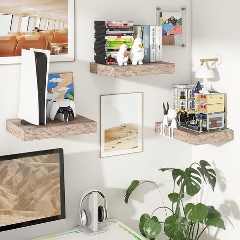 أرفف حائط رمادية من 3 طبقات للحمام، أرفف عائمة للحمام مقاس 24 بوصة فوق المرحاض، أرفف أنابيب صناعية مثبتة على الحائط، أرفف عائمة ريفية للجدار - رمادي in Kuwait