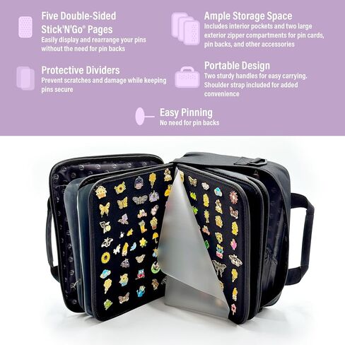 PinFolio Pro Pin Display Bag, Large Sports & Disney Pin Book Designed for Storage & Easy Trading Up to 1,000 1-Inch Enamel Pins (Blue) in Saudi Arabia