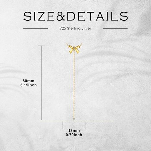 Diamond Bow Necklace for Women S925 Sterling Silver Bow Pendant Necklace Gold Bow Y-Necklace Jewelry Gifts for Wife Her Mom in Saudi Arabia