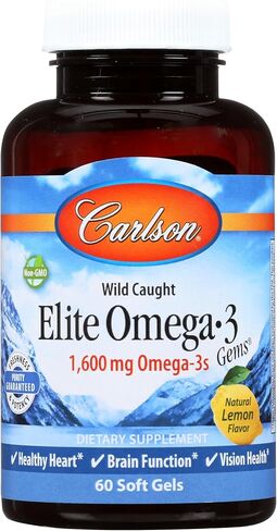 كارلسون لابز Elite Omega-3 Gems Oil Oil 1250mg ، 60 Softgels in Saudi Arabia
