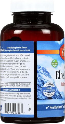 كارلسون لابز Elite Omega-3 Gems Oil Oil 1250mg ، 60 Softgels in Saudi Arabia