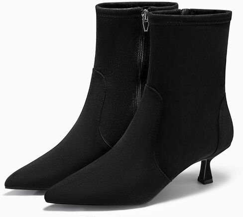 Coutgo Womens Low Histen Heel Boots Boots مدببة بأحذية السوستة الجانبية in Saudi Arabia