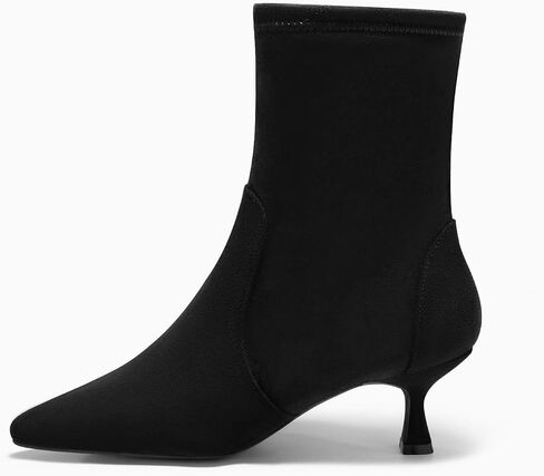 Coutgo Womens Low Histen Heel Boots Boots مدببة بأحذية السوستة الجانبية in Saudi Arabia