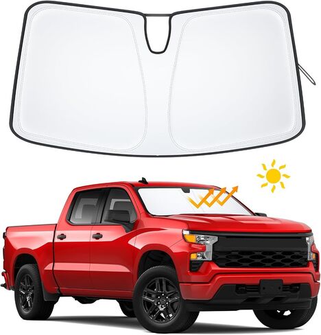 JKCOVER مظلة الزجاج الأمامي متوافقة مع Toyota Tacoma 2016-2021 2022 2023 كتل الأشعة فوق البنفسجية حاجب الشمس حامي قابل للطي للنافذة الأمامية غطاء ظل الشمس in Kuwait