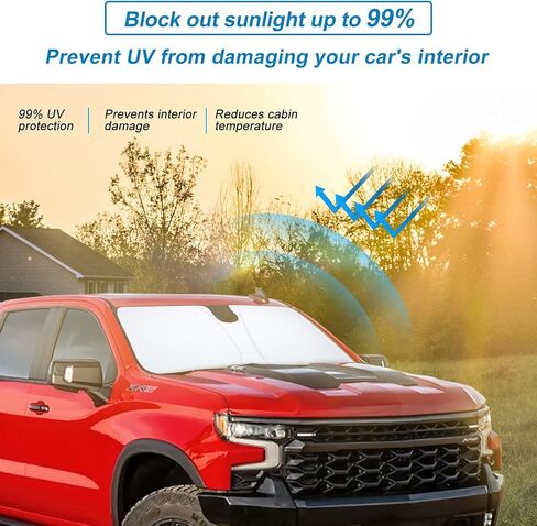 JKCOVER مظلة الزجاج الأمامي متوافقة مع Toyota Tacoma 2016-2021 2022 2023 كتل الأشعة فوق البنفسجية حاجب الشمس حامي قابل للطي للنافذة الأمامية غطاء ظل الشمس in Kuwait