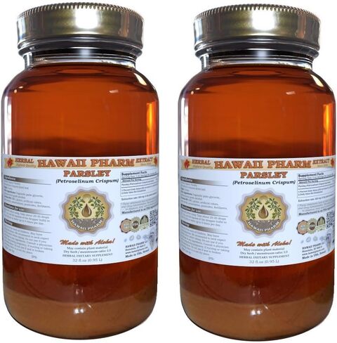 Hawaii Pharm Parsley Liquid Extract, Organic Parsley (Petroselinum crispum) Tincture, Herbal Supplement, Made in USA, 2x4 fl.oz in Saudi Arabia