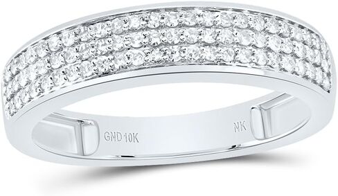 Jewels by Lux 10kt White Gold His & Hers 1 CTTW Diamond Round Round Bridal Band Band ، Women Size: 5-9 ، Men Size: 8-12 in Saudi Arabia