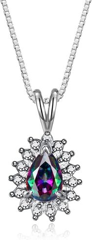 Rylos Women's Sterling Silver Birthstone Set: Ring, Earring & Pendant Necklace. Gemstone & Diamonds, Pear Tear Drop Shape 6X4MM Birthstone. Perfectly Matching Friendship Jewelry. Sizes 5-10. in Kuwait