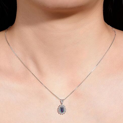 Rylos Women's Sterling Silver Birthstone Set: Ring, Earring & Pendant Necklace. Gemstone & Diamonds, Pear Tear Drop Shape 6X4MM Birthstone. Perfectly Matching Friendship Jewelry. Sizes 5-10. in Kuwait
