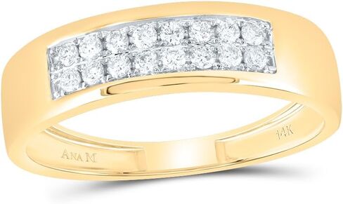 Jewels By Lux 14kt Yellow Gold His & Hers 1 Cttw Diamond Ana M Square Bridal Wedding Ring Band Set, Women Size: 5-9, Men Size: 8-12 in Saudi Arabia