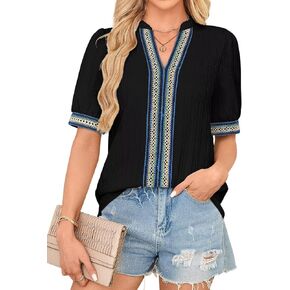 Womens Summer Tops Short Sleeve Lace V Neck Shirts Business Casual Flowy Boho Blouses Dressy Work Outfit Trendy 2025 in Saudi Arabia