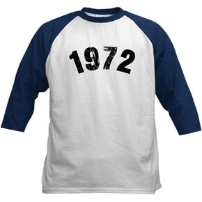 CafePress 1972 Year Vintage Baseball Jersey Kids Cotton Baseball Jersey, 3/4 Raglan Sleeve Shirt in Saudi Arabia