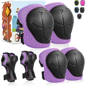 SAMIT Knee Pads for Kids 3-8 Years Boys Girls Protective Gear Set Toddler Knee and Elbow Pads with Wrist Guards 6 in 1 Safety Gear Set for Skating Cycling Bike Rollerblading Scooter Roller Skates in Kuwait