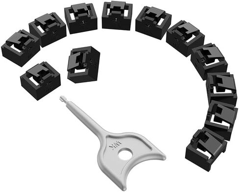 12 Pcs RJ45 Port Lock with 1 Keys, Locking RJ45 Port/Dust Blocker,Compatible with Computer,TV,Router,Other Devices （White） in Kuwait