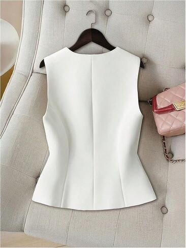 GORGLITTER Women's Button Down Vest Crop Tops V Neck Sleeveless Waistcoat Dressy Going Out Top in Saudi Arabia