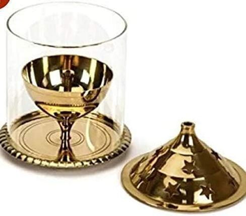 Diwali Dhanteras Navratri Diya Brass Table Diya Brass Akhand Jyoti Diya in Large Size(8"x6") Handcrafted India Tradition Brass Lamp Mandir, All Festivals Diwali (Height: 8 inch) in Saudi Arabia