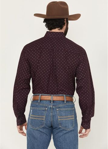 قميص Cinch Western Mens Long Sleeve الهندسي الأرجواني MTW1105918 in Kuwait