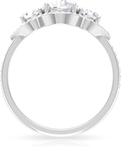 Certified Moissanite Three Stone Engagement Ring| Statement Jewelry for Women| D-VS1 Quality in Saudi Arabia