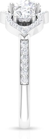 Certified Moissanite Three Stone Engagement Ring| Statement Jewelry for Women| D-VS1 Quality in Saudi Arabia