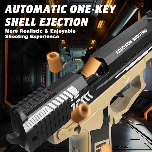 Toy Gun with Automatic Reloading Rebound Shell Ejecting and Soft Foam Blaster, Ideal for Shooting Games, Education Model Toys, Gift for Kids Boys Girls in Kuwait