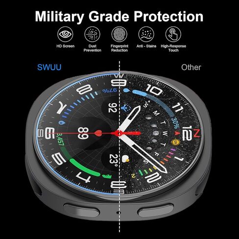 2 Pack 9H Tempered Glass Screen Protector Compatible with Samsung Galaxy Watch Ultra 47mm (2024 New Released), Waterproof HD Film with Auto-alignment Installation kit Clear in Saudi Arabia