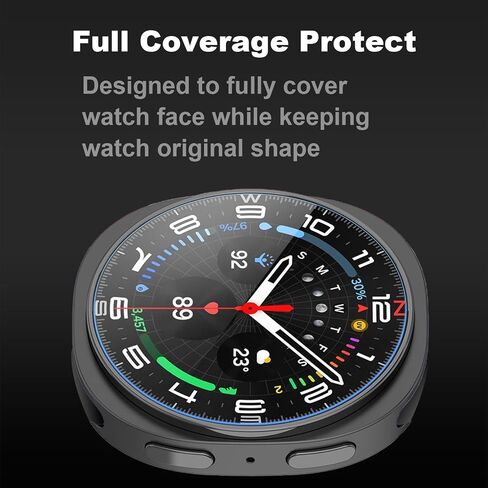 2 Pack 9H Tempered Glass Screen Protector Compatible with Samsung Galaxy Watch Ultra 47mm (2024 New Released), Waterproof HD Film with Auto-alignment Installation kit Clear in Saudi Arabia