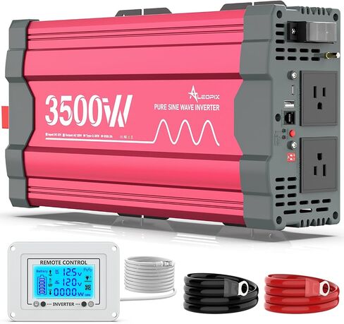 3500 Watt Pure Sine Wave Power Inverter 12V DC to 110V 120V Converter for Home, RV and Off-Grid Solar Systems with Type-C Port, 2 AC Outlets, Dual USB Ports, Remote Control with LCD Screen in Saudi Arabia