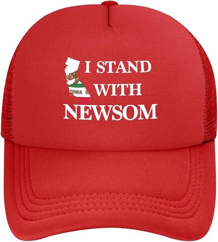 I Stand with Governor Gavin Newsom Hat Free Gavin Newsom Hat Trucker Mesh Cap for Men Women Black in Saudi Arabia