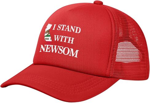 I Stand with Governor Gavin Newsom Hat Free Gavin Newsom Hat Trucker Mesh Cap for Men Women Black in Saudi Arabia