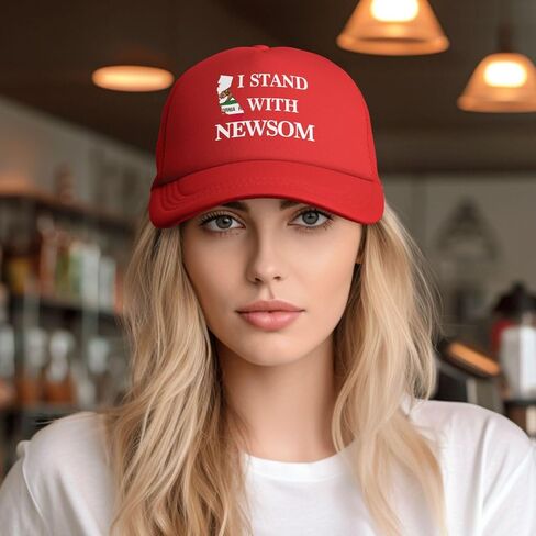 I Stand with Governor Gavin Newsom Hat Free Gavin Newsom Hat Trucker Mesh Cap for Men Women Black in Saudi Arabia