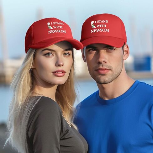 I Stand with Governor Gavin Newsom Hat Free Gavin Newsom Hat Trucker Mesh Cap for Men Women Black in Saudi Arabia