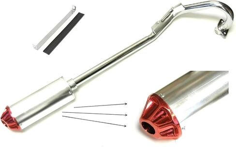 NEWANIME(R) HIGH PERFORMANCE EXHAUST MUFFLER PIPE LIFAN 90CC 125CC 140CC SDG SSR 107 109 125 RED TIP in Kuwait
